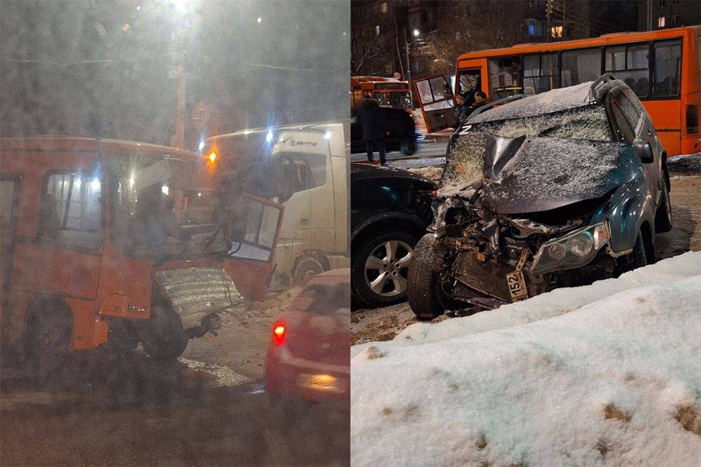 Внедорожник столкнулся с маршруткой в Автозаводском районе Нижнего Новгорода