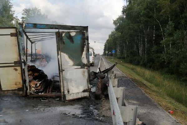 ГАЗель сгорела на трассе в Лысковском районе