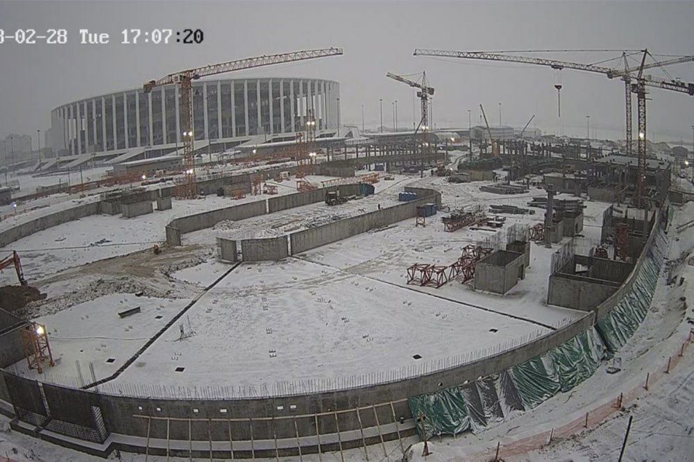 Ледовую арену в Нижнем Новгороде строят без отставаний по графику