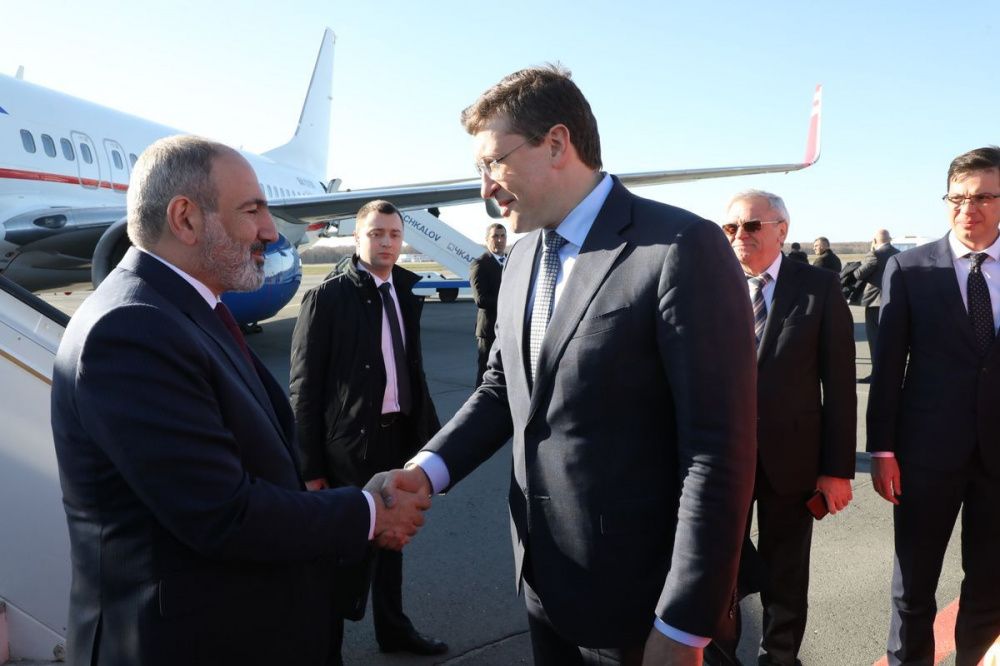 Премьер-министр Армении Никол Пашинян прилетел в Нижний Новгород 20 апреля 