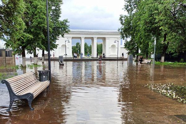 Парк культуры и отдыха затопило в Дзержинске 