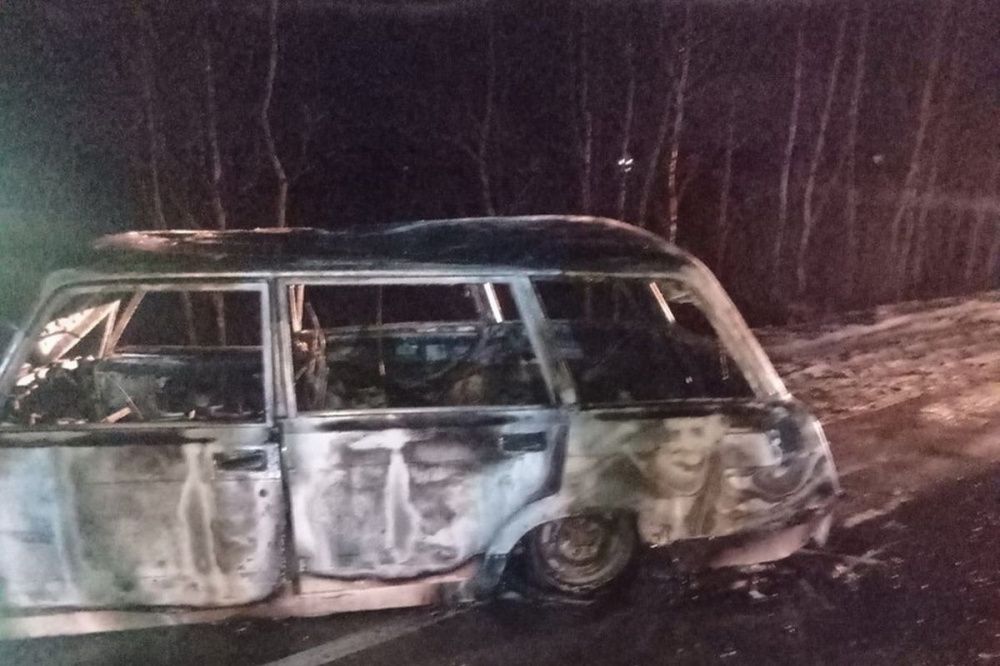 Микроавтобус и легковушка сгорели в результате ДТП под Кулебаками 22 ноября
