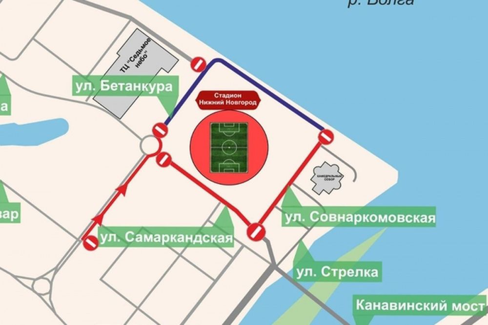 Ограничение движения введут на Стрелке в Нижнем Новгороде 12 и 13 июня