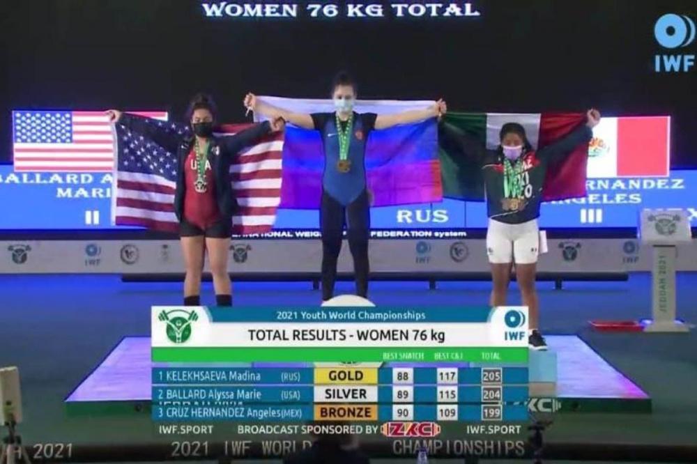Мадина Келехсаева стала золотым призером на первенстве мира по тяжелой атлетике