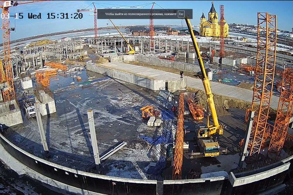 Плиты и перекрытия первого этажа Ледовой арены заливают в Нижнем Новгороде