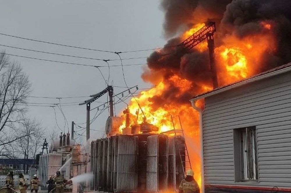 Электроподстанция загорелась на улице Волжской в Нижнем Новгороде 29 октября