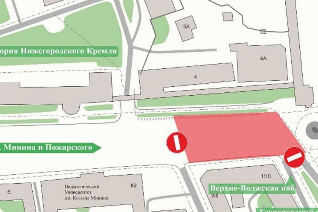 Проезд ограничат на площади Минина в Нижнем Новгороде в День города 20 августа.