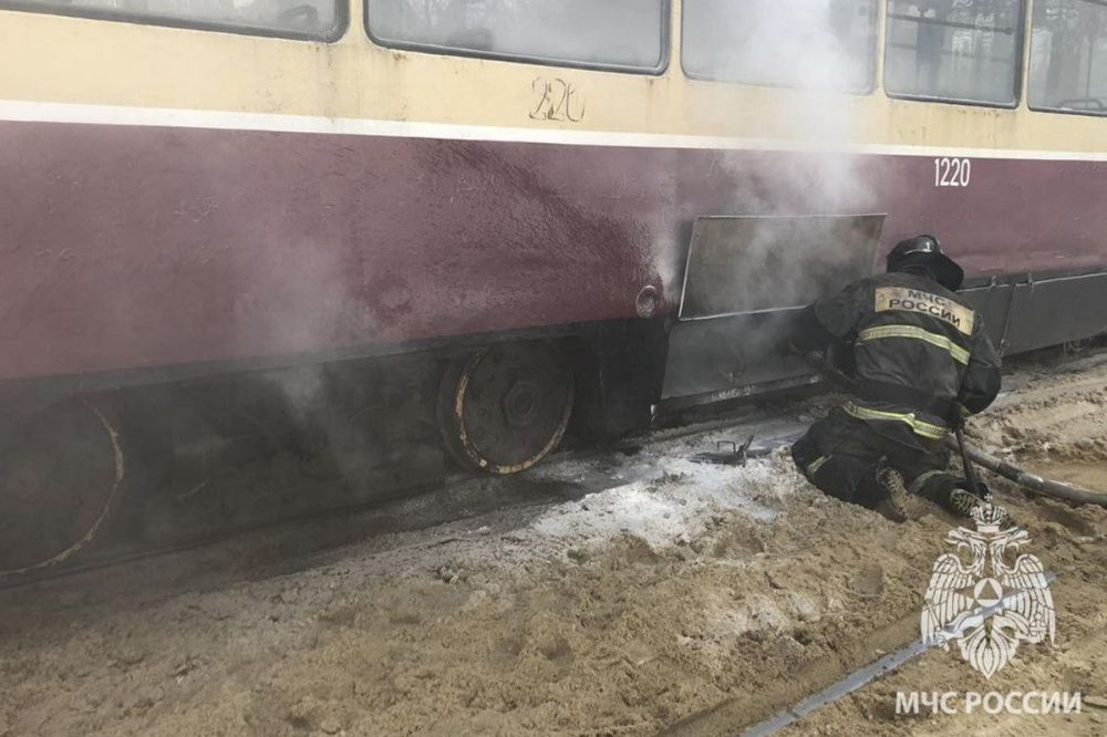 Трамвай загорелся на улице Пушкина в Нижнем Новгороде 1 марта