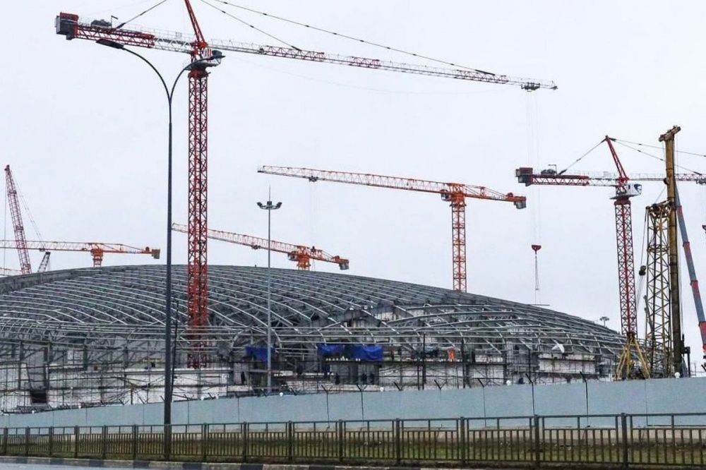 70% металлоконструкций смонтировали на стройплощадке нижегородской ледовой арены