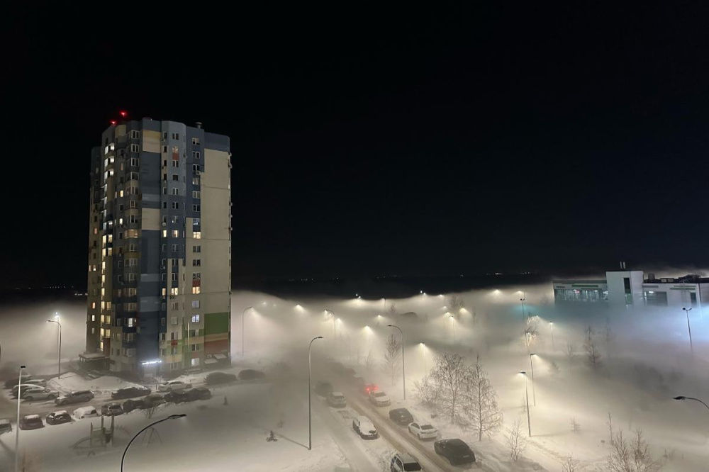Фото Густой туман накрыл ЖК «Седьмое небо» вечером 10 февраля - Новости Живем в Нижнем