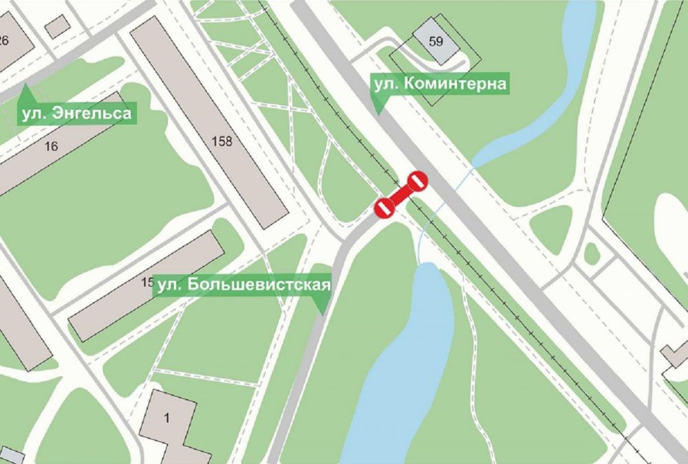 Движение на участке улице Большевистской перекроют с 6 по 13 февраля