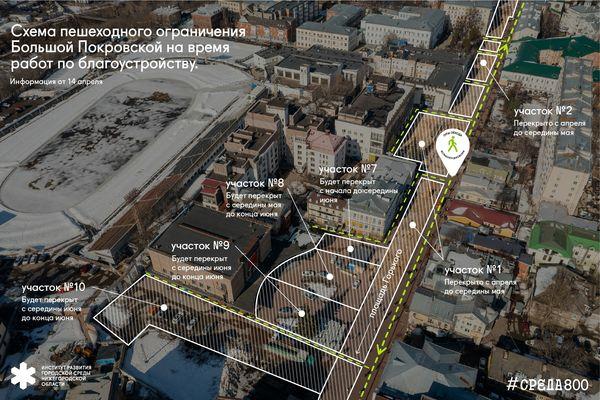 Схемы ограничения пешеходного движения на Большой Покровской разработали в Нижнем Новгороде