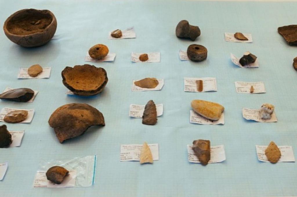 Археологические находки, обнаруженные при раскопках древнего поселения в Сергачском районе Нижегородской области.