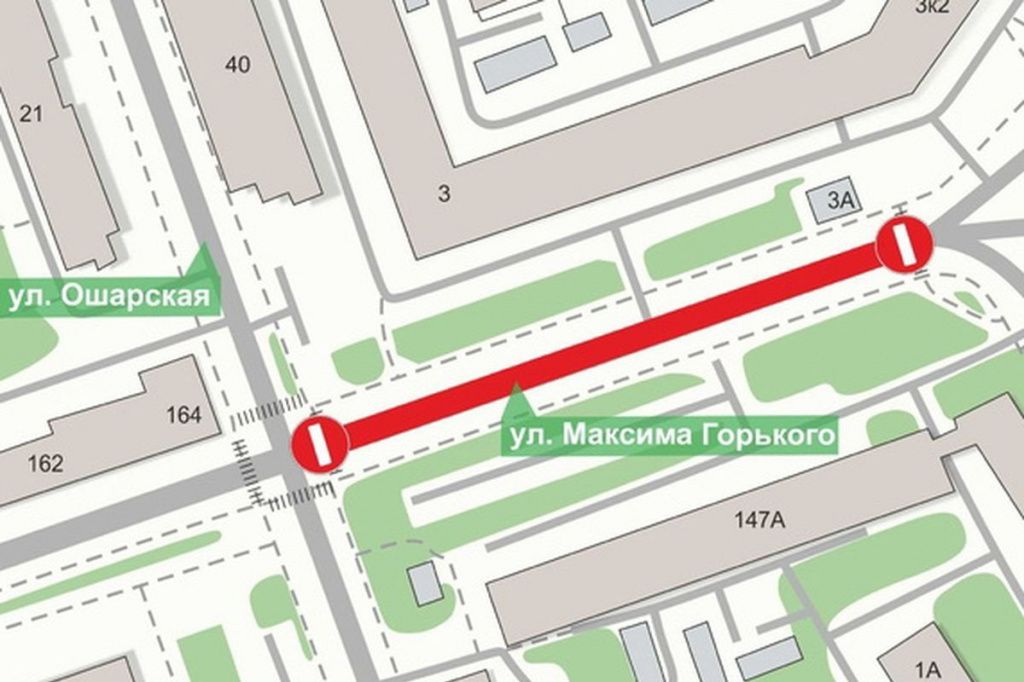 Движение транспорта изменится на участке улицы Горького в Нижнем Новгороде 2,3,9 и 10 апреля.