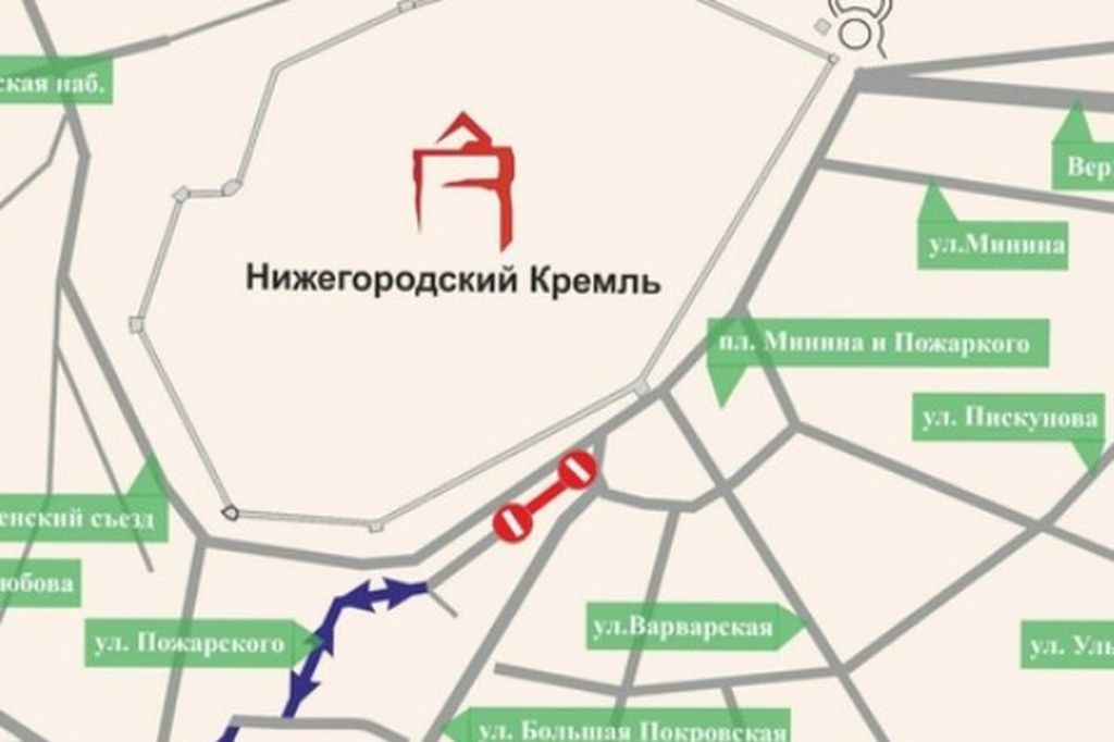 Проезд ограничат на участке улицы Пожарского в Нижнем Новгороде 15 сентября.