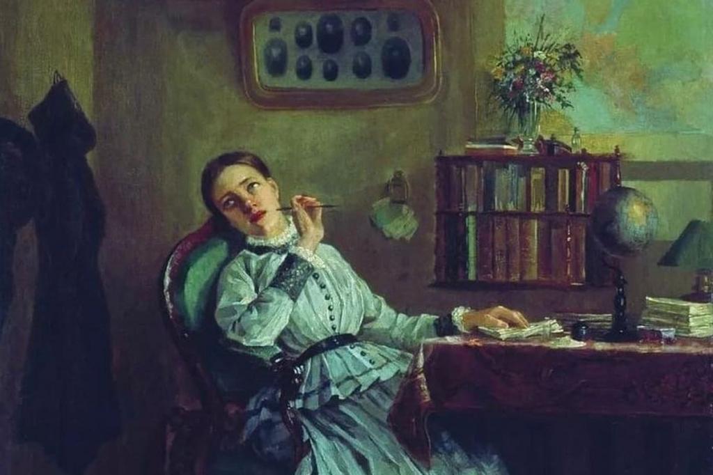 Картина "Замечталась" (1884 год)