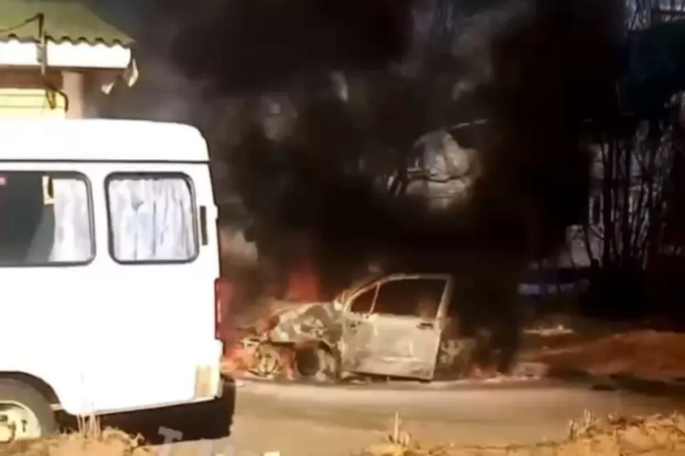 Автомобиль взорвался в Дивееве 7 апреля 