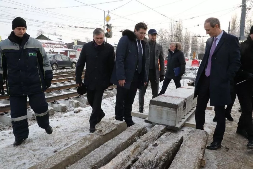 Глеб Никитин и Дмитрий Григоренко оценили обновление трамвайных путей в Сормове