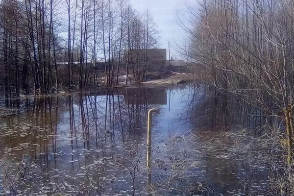 Участок дороги затопило в Навашинском районе